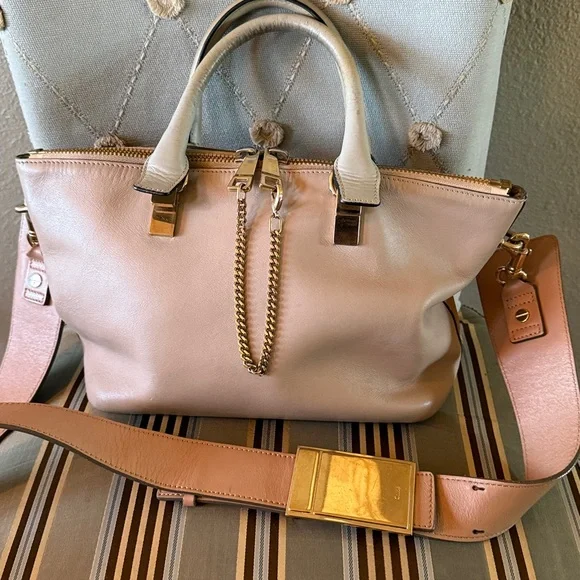 Chloe Baylee 2Way Satchel 🌟Stunning🌟 Bi-Color Leather Removable Adjustable Strap - Picture 4 of 16